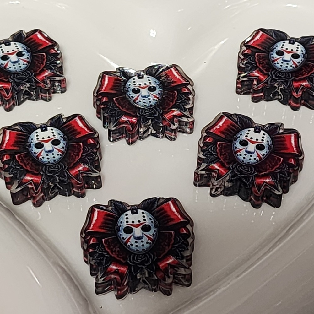 Horror Bow Focal Bead 2 Pc Beaded Pen Jewelry Making Crafts Acrylic Charms